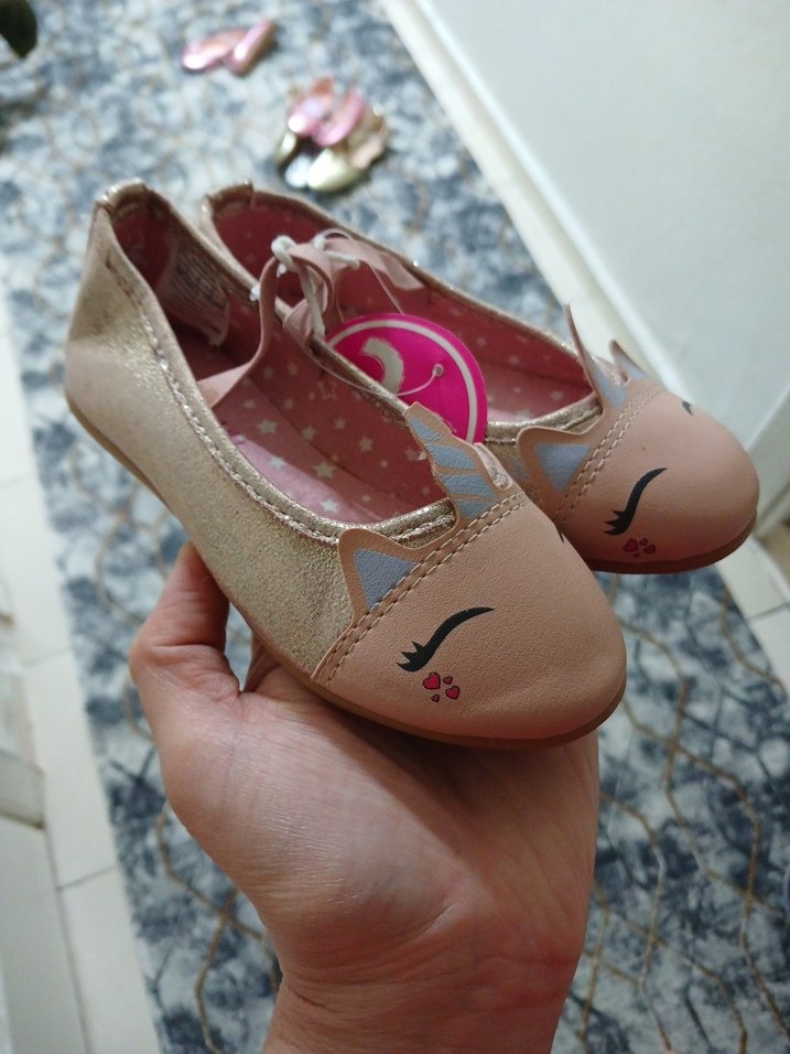 Nakışlı Pembe Kız Çocuk Babet Ayakkabı - Görsel 2