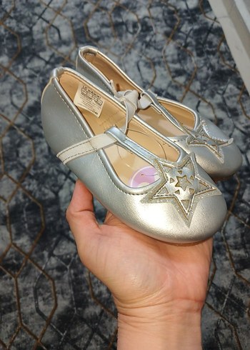 Kız Çocukları İçin gümüs Renk Nakışlı Babet - Görsel 2