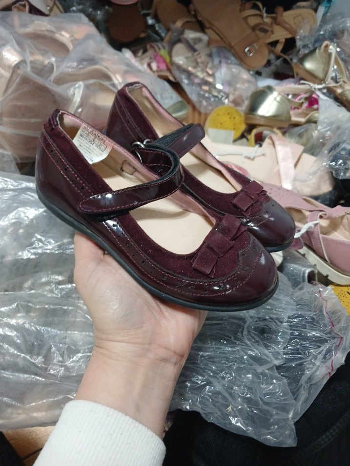 Bordo Tokalı Kız Çocuk Babet Ayakkabı - Görsel 2