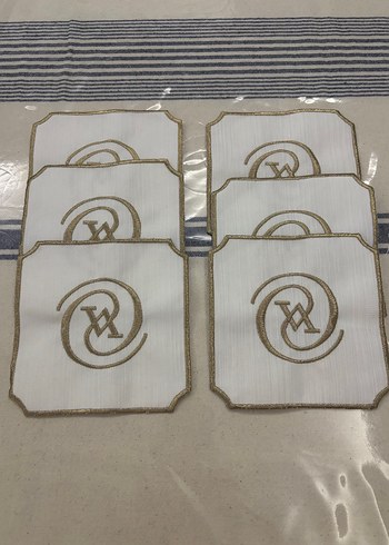 Vakko model gold işlemeli sunum peçeteleri - Görsel 6