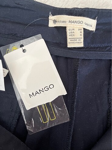 Mango Mango lacivert kumaş bayan pantolonu