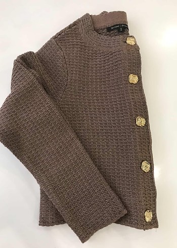 Rıver İsland Düğmeli Kahverengi Triko Kadın Hırka - Görsel 2