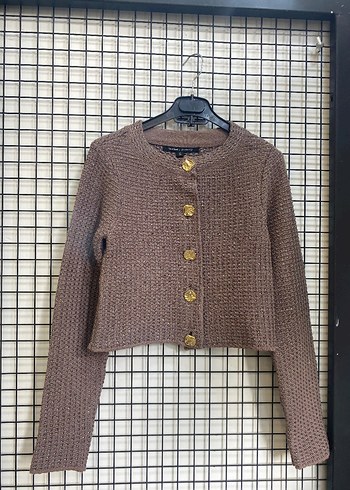 Rıver İsland Düğmeli Kahverengi Triko Kadın Hırka - Görsel 3