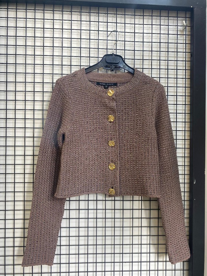 Rıver İsland Düğmeli Kahverengi Triko Kadın Hırka - Görsel 3