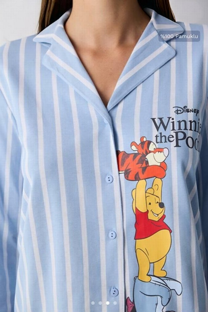 Penti marka Mavi Çizgili Uzun Kollu Kadın Pijama Takımı - Görsel 3