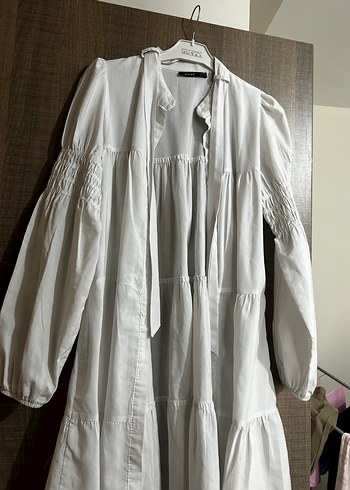Beyaz Keten Hamile Bluzu, Fırfırlı, Bohem - Görsel 4