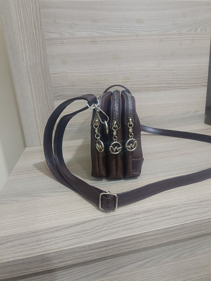 Kahverengi Deri Kadın Çanta - Görsel 3