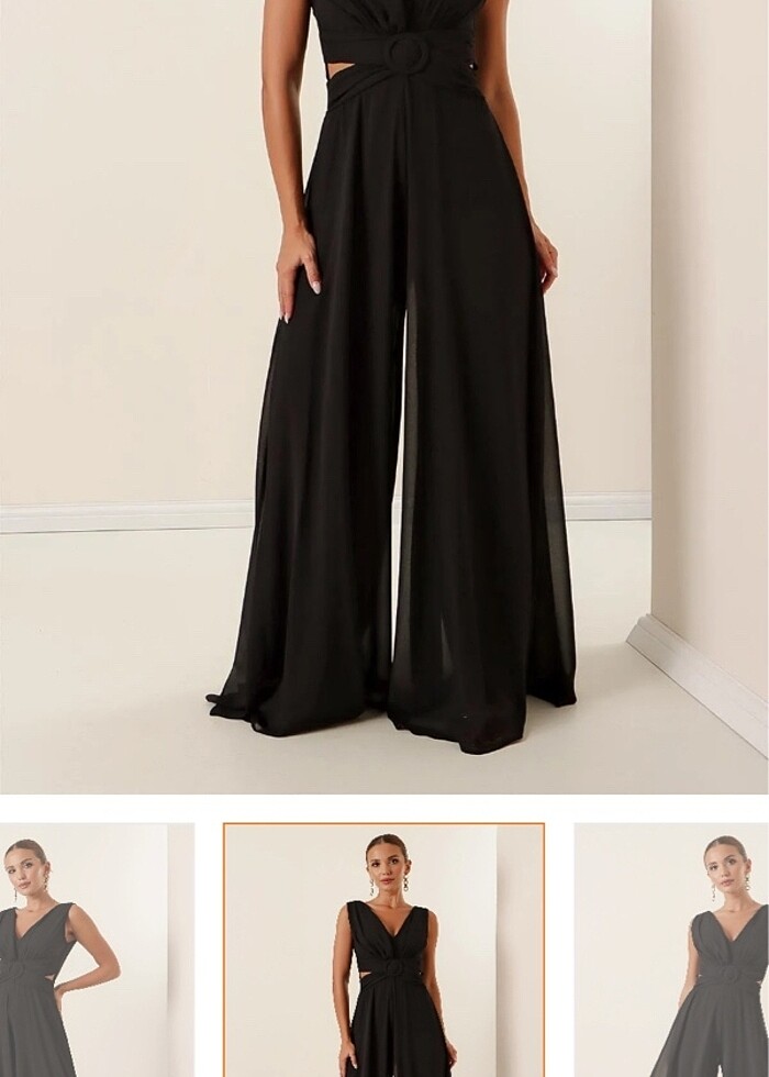 Siyah şifon tulum Abiyefon - Görsel 3