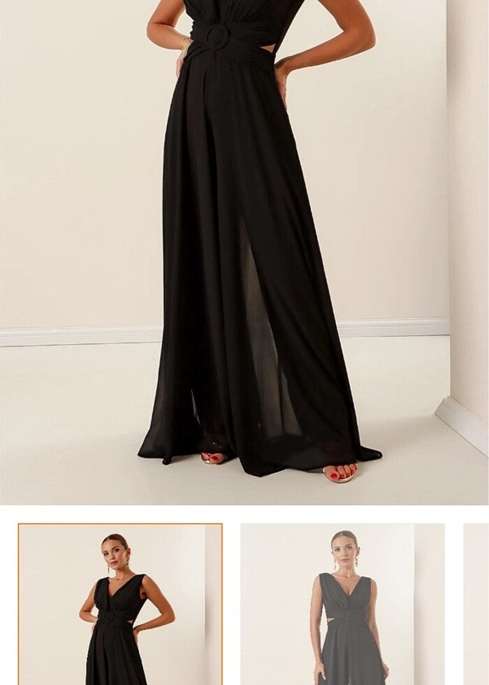 Siyah şifon tulum Abiyefon - Görsel 4