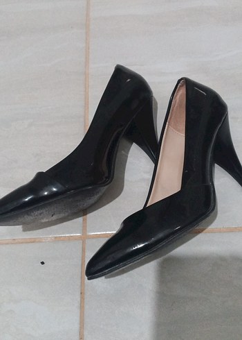 Sima Style Siyah Parlak Stiletto Yılan Desenli - Görsel 2