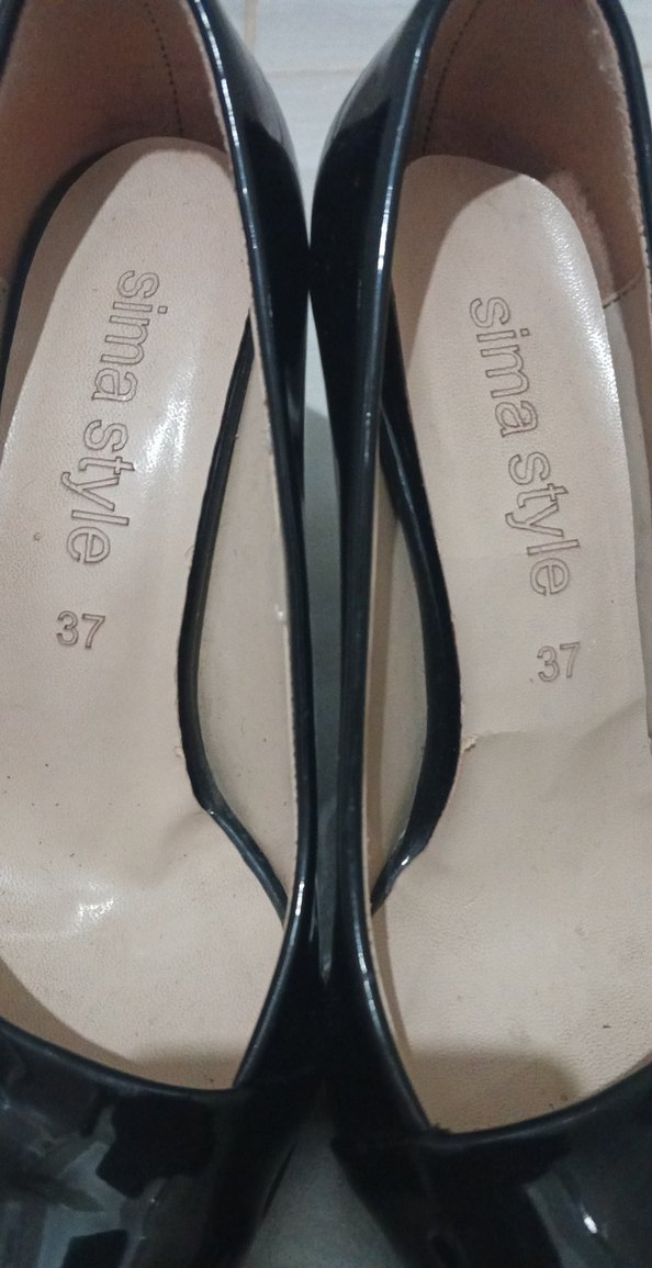 Sima Style Siyah Parlak Stiletto Yılan Desenli - Görsel 4