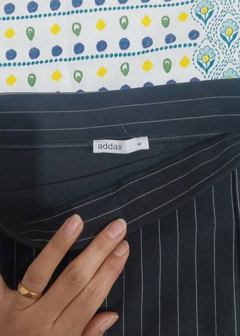 Çizgili Pilili Midi Kadın Etek - Görsel 3