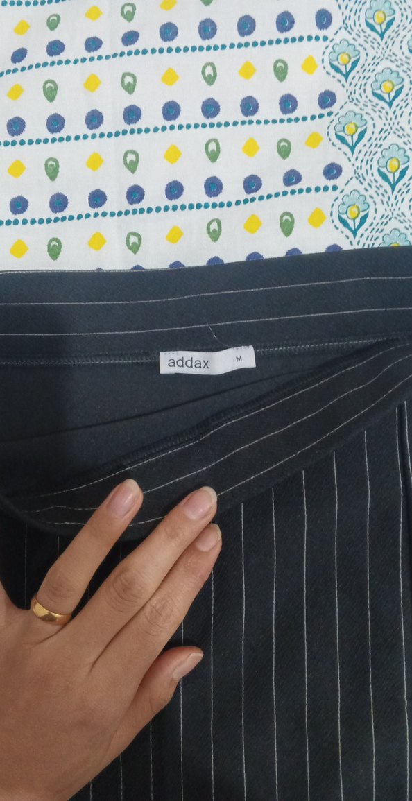 Çizgili Pilili Midi Kadın Etek - Görsel 3