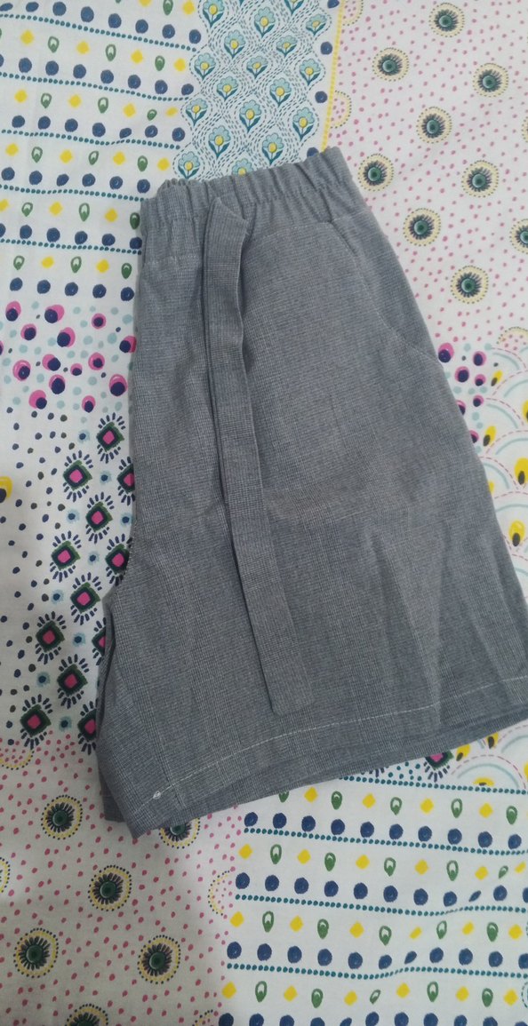 Gri Keten Kemerli Hamile Şortu - Görsel 4