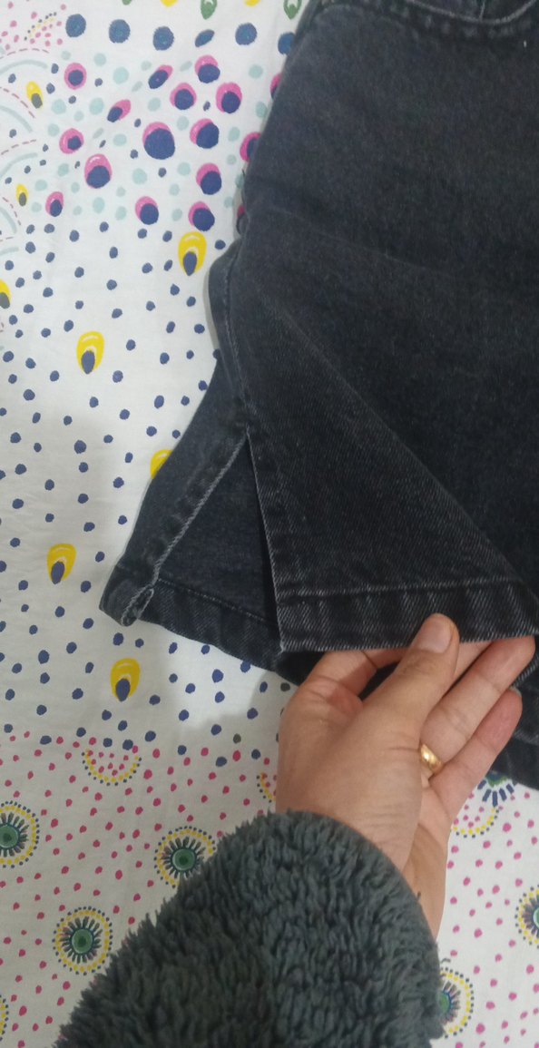 Siyah Rahat Kesim Mini Kot Şort - Görsel 4