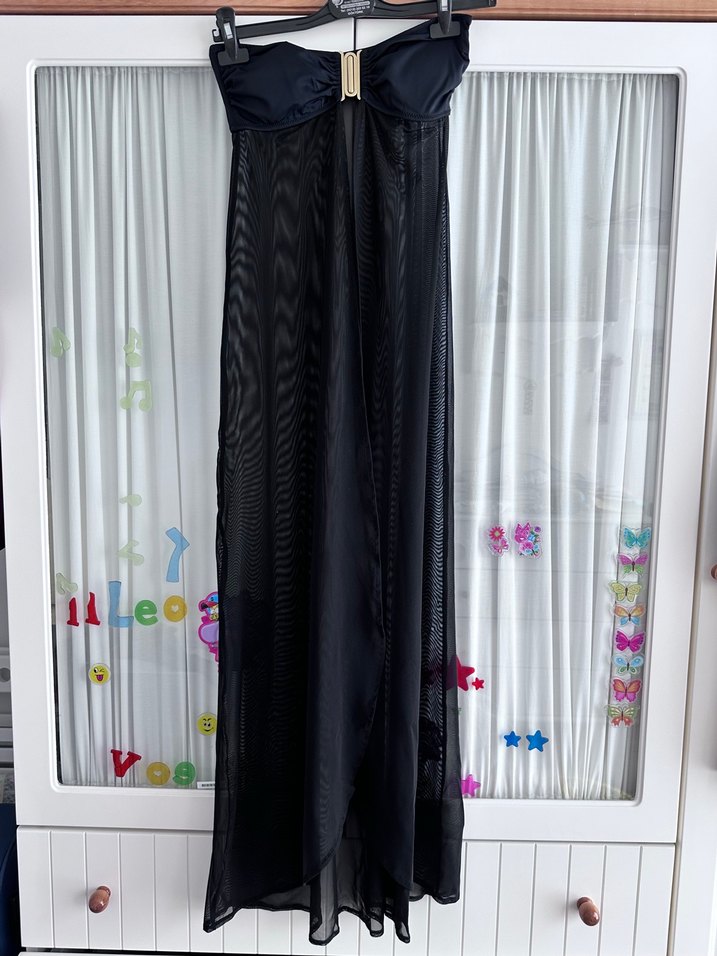 2 beden Siyah tül pareo - Görsel 2