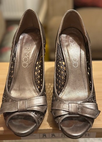 Bronz renk Kadın Topuklu Ayakkabı 36 numara - Görsel 3