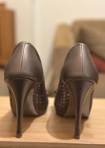 Bronz renk Kadın Topuklu Ayakkabı 36 numara - Görsel 4