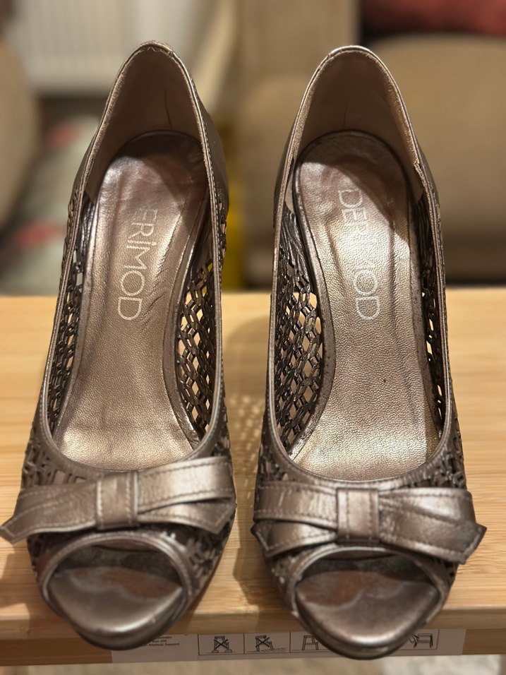 Bronz renk Kadın Topuklu Ayakkabı 36 numara - Görsel 3