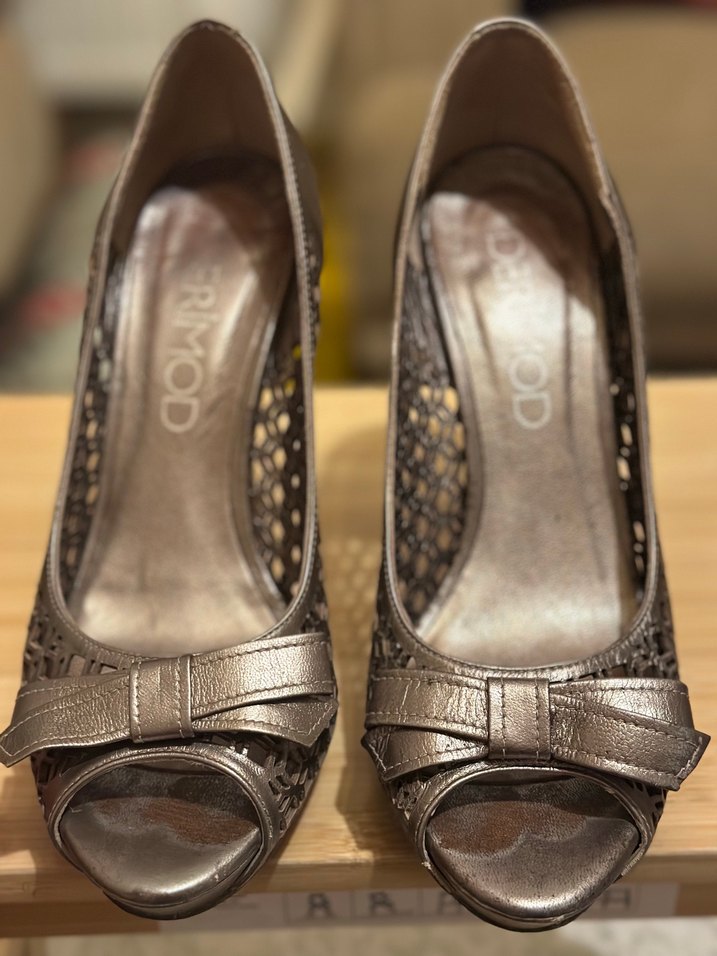 Bronz renk Kadın Topuklu Ayakkabı 36 numara - Görsel 2