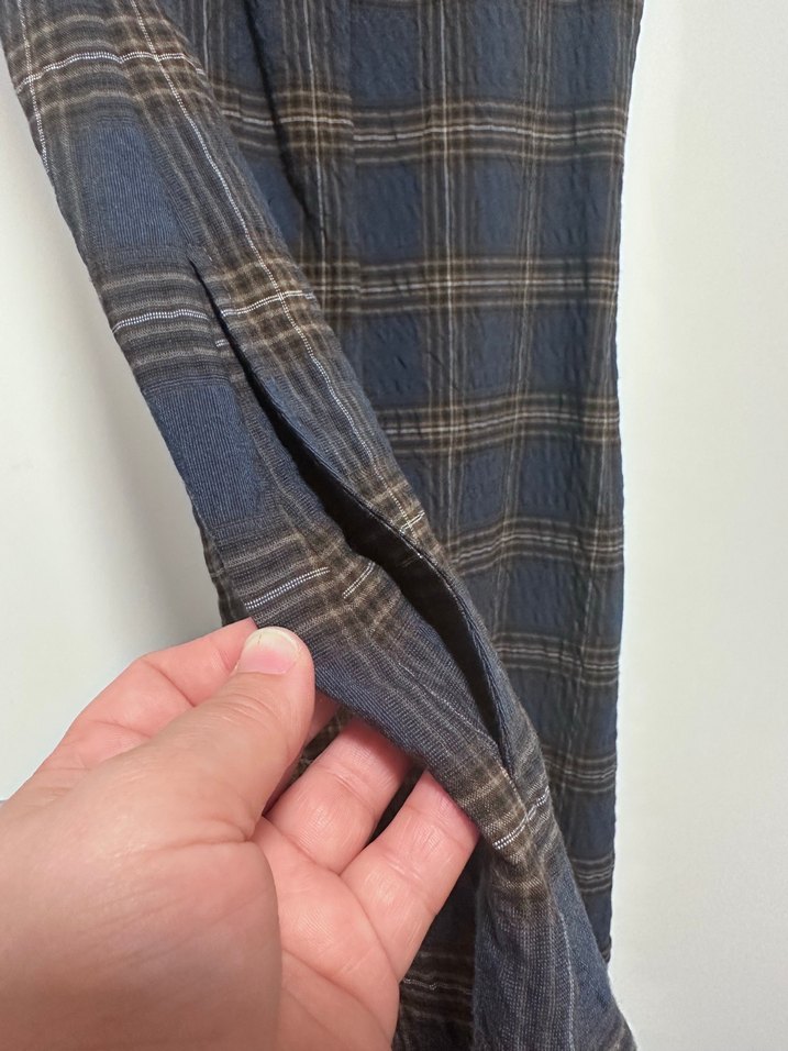 Kareli Kolsuz Midi Elbise - Görsel 4