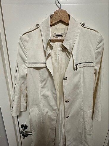 Ekru renk 40 beden trençkot - Görsel 6