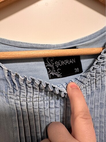 Yumuşak denim elbise - Görsel 5