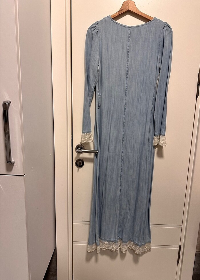 Yumuşak denim elbise - Görsel 3