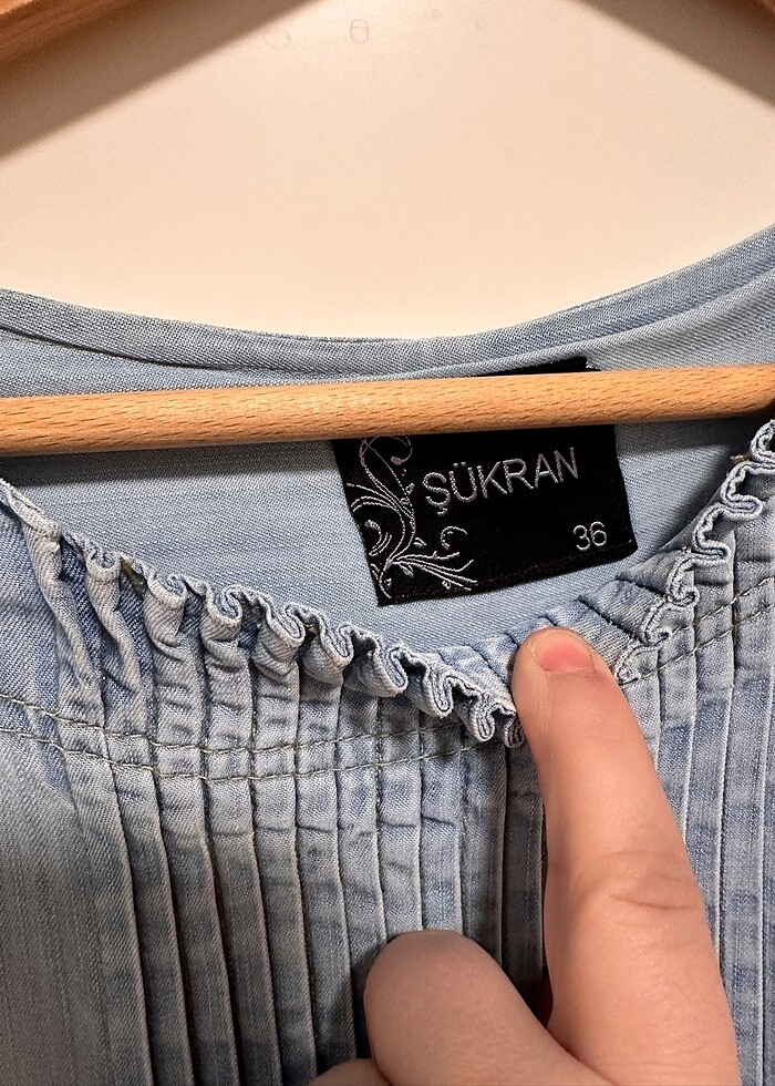 Yumuşak denim elbise - Görsel 5