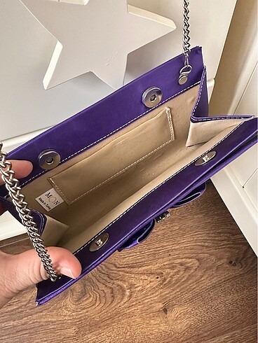 Mor renk portföy çanta - Görsel 5
