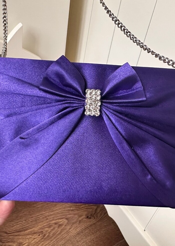 Mor renk portföy çanta - Görsel 4