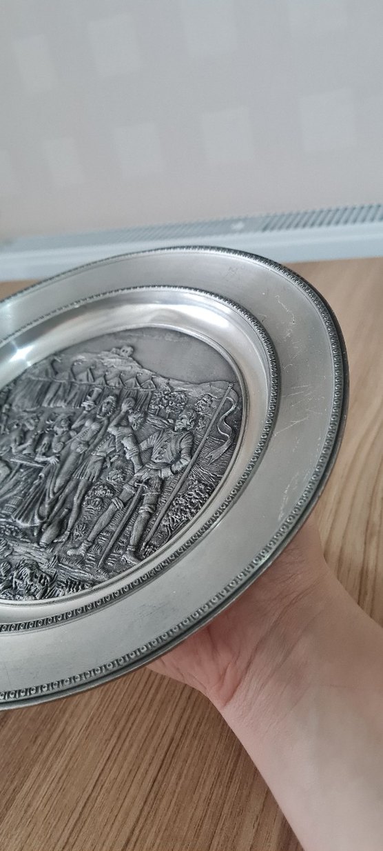 Alman Rein Zinn Kabartmalı Dekoratif Tabak - Görsel 3