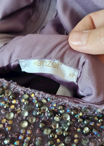 Uzun Kollu Mor Drapeli Nişan Elbisesi - Görsel 11