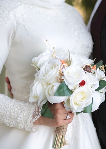 Saten Tesettür Gelinlik - Görsel 2