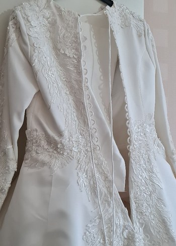 Saten Tesettür Gelinlik - Görsel 8