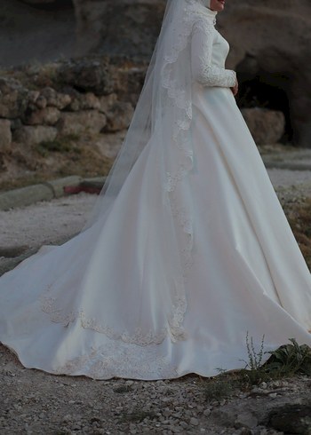 Saten Tesettür Gelinlik - Görsel 4