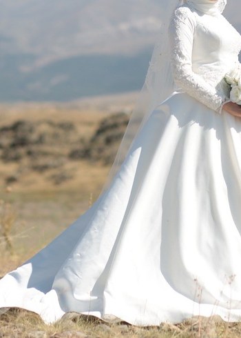 Saten Tesettür Gelinlik - Görsel 3