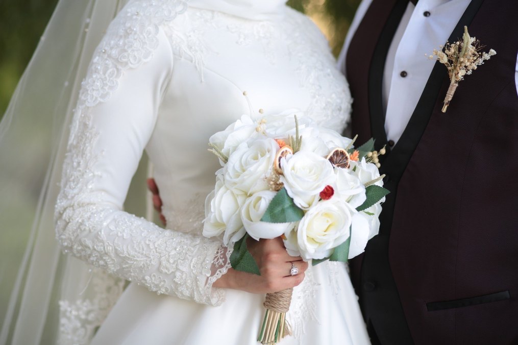 Saten Tesettür Gelinlik - Görsel 2