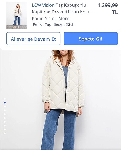 xl Beden LCW krem şişme mont