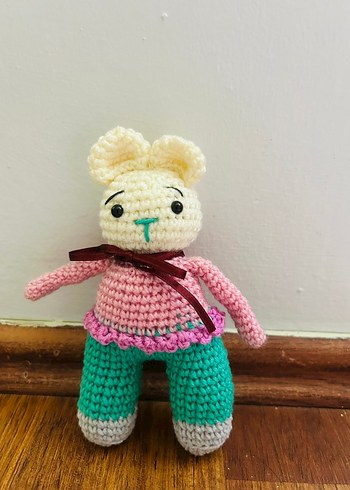 Renkli Örgü Tavşan Oyuncak Bebek amigurami
