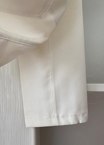 Tasarımcı Standart paça beyaz pantolon