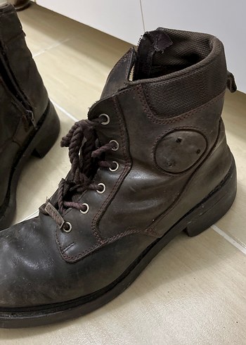 Kahverengi Deri Tokalı Biker Botları - Görsel 2