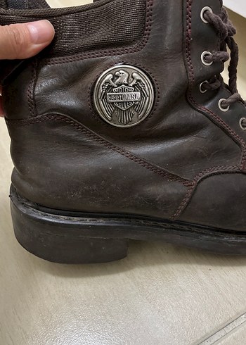 Kahverengi Deri Tokalı Biker Botları - Görsel 3