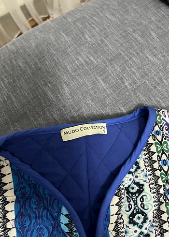 Bohem Desenli Mavi Kadın dış giyim - Görsel 2