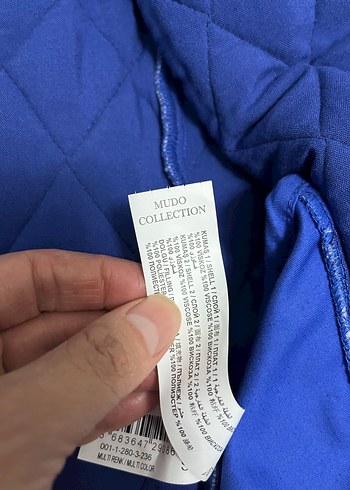 Bohem Desenli Mavi Kadın dış giyim - Görsel 5