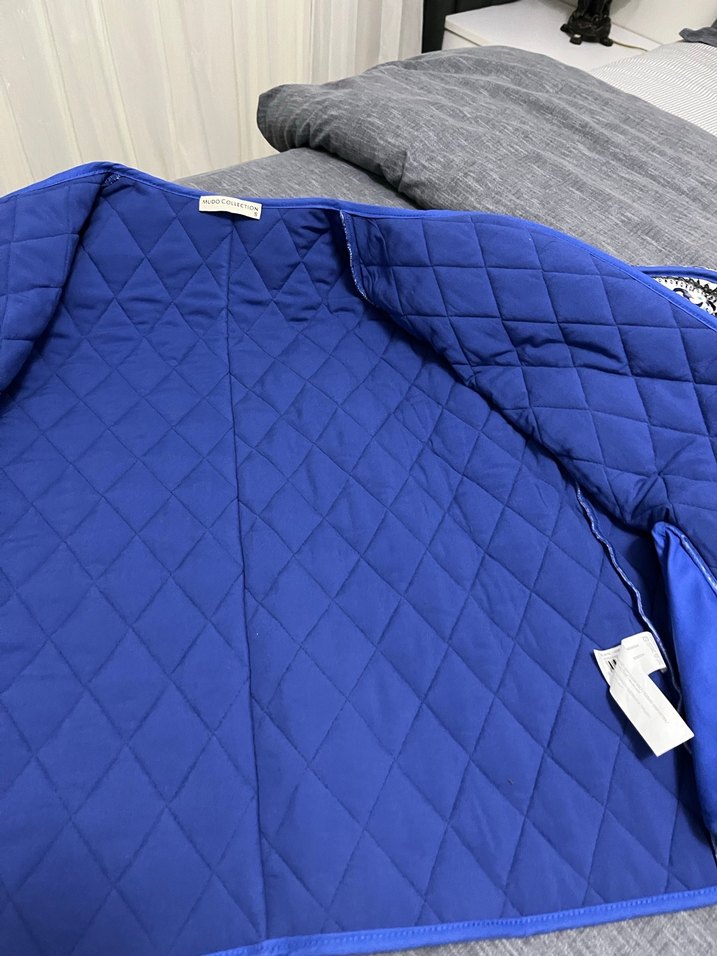 Bohem Desenli Mavi Kadın dış giyim - Görsel 4