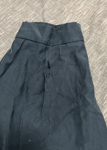 Drapeli Lacivert Keten Kadın Pantolon - Görsel 4