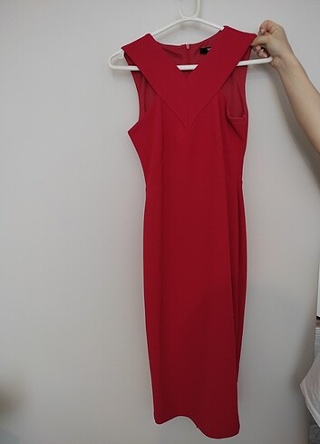 Trendyol & Milla Kırmızı midi boy kalem elbise