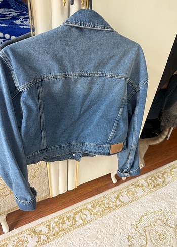 Düğmeli Mavi Kadın Kot Ceket - Görsel 2