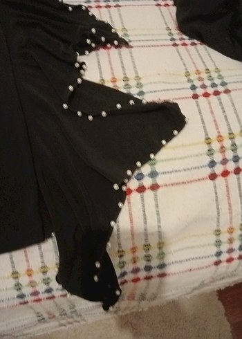 Siyah, Uzun, Salaş Kesim Kadın Tişört - Görsel 4